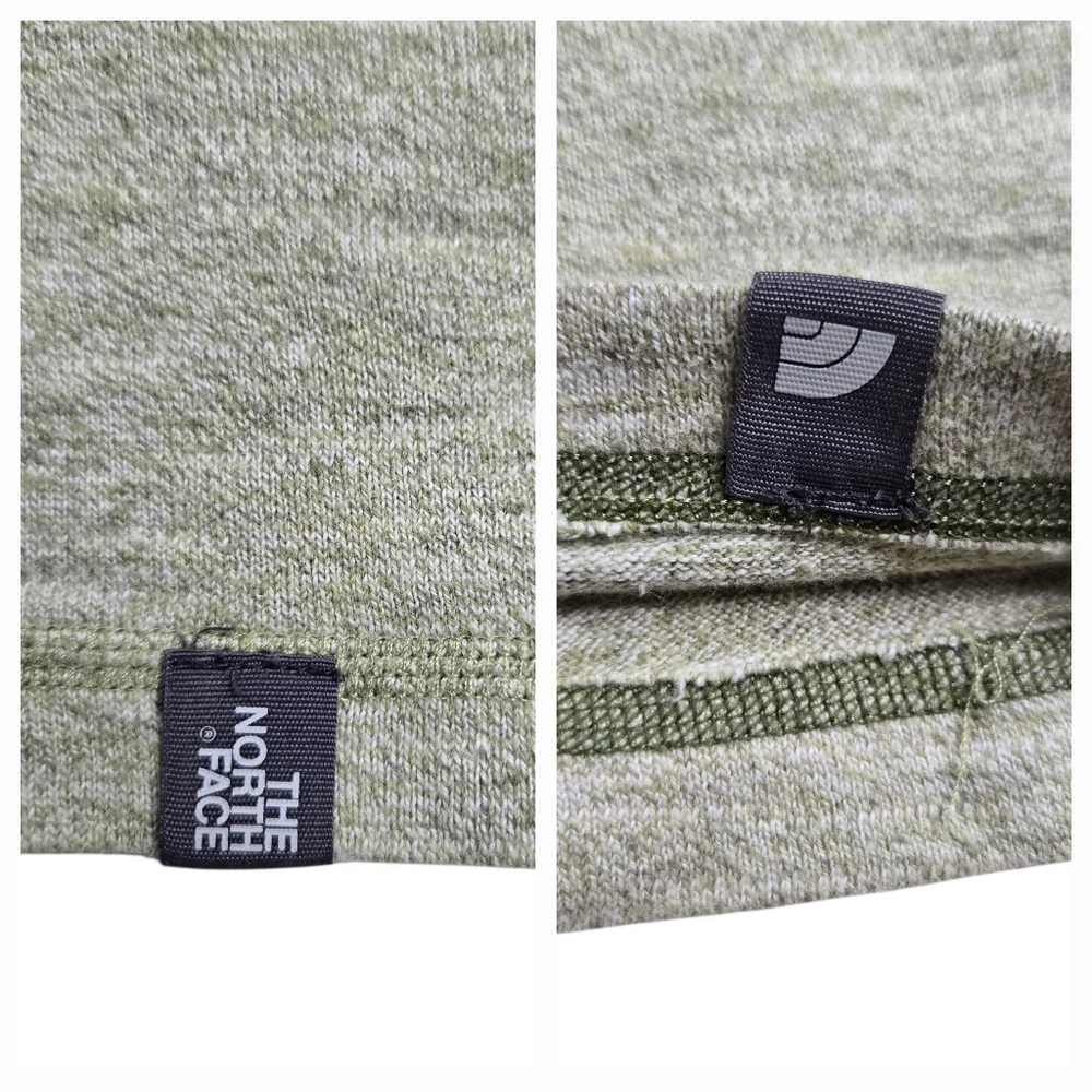 The North Face Men Medium Long Sleeve Henley Green Buttons Pullover Cotton Blend